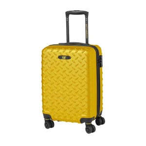 Men's Caterpillar 4 Wheels Industrial Plate 20" Trolley Cat Luggages Yellow | 436208-PNG