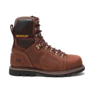 Men's Caterpillar Alaska 2.0 8" Waterproof Thinsulate™ Steel Toe Work Boots Brown | 267951-UWB