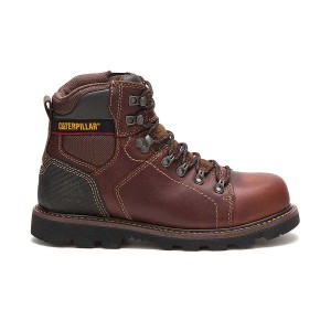 Men's Caterpillar Alaska 2.0 Steel Toe Work Boots Brown | 850342-YHO