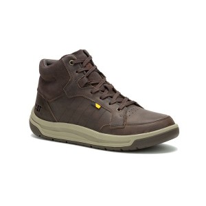 Men's Caterpillar Apa Cush Mid Boots Coffee | 297603-DBG