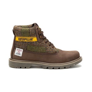 Men's Caterpillar Colorado 2.0 Harris Tweed Boots Chocolate / Brown | 560421-ZFP