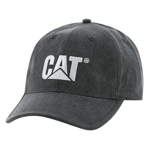 Men's Caterpillar Foundation Contrast Logo Hats Black / White | 719654-CHL