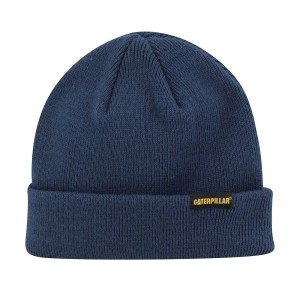 Men's Caterpillar Foundation Knit Hats Blue | 346980-UMH