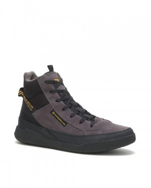 Men's Caterpillar Hex Hi Utility Sneakers Grey / Black | 639472-MSD