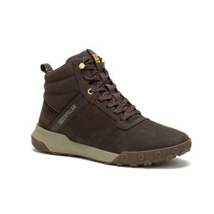 Men's Caterpillar Hex Ready Mid Boots Coffee | 379208-RLM