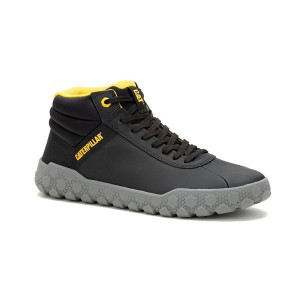 Men's Caterpillar Hex + Mid Sneakers Black | 187269-HBQ