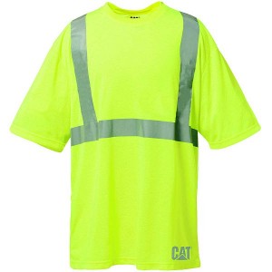 Men's Caterpillar Hi-Vis Tee T-Shirt Yellow | 652198-CYK