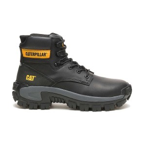 Men's Caterpillar Invader Hi Steel Toe Work Boots Black | 128074-FQP