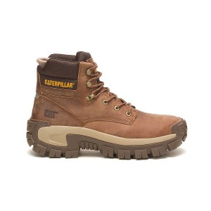 Men's Caterpillar Invader Hi Steel Toe Work Boots Light / Brown | 047951-FGC