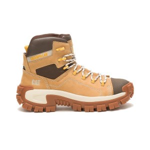 Men's Caterpillar Invader Hiker Waterproof Composite Toe Work Boots Brown | 762519-TYN