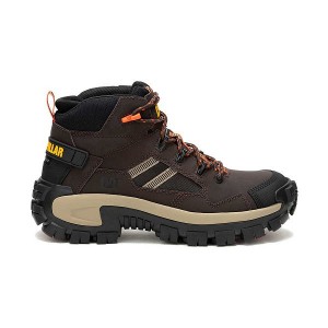 Men's Caterpillar Invader Mid Vent Composite Toe Work Boots Coffee | 962374-CDV