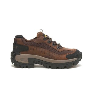 Men's Caterpillar Invader Steel Toe Work Shoes Dark / Brown | 159034-IHC