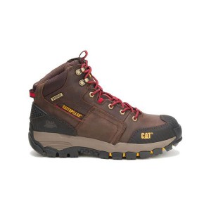 Men's Caterpillar Navigator Waterproof Work Boots Brown | 269413-FYH