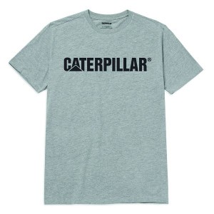 Men's Caterpillar Original Fit Caterpillar Logo Tee T-Shirt Blue | 690714-YAI