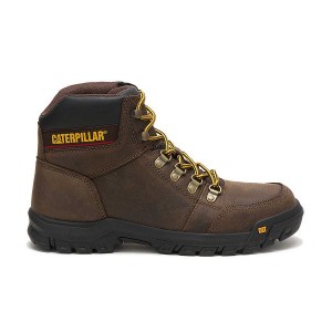 Men's Caterpillar Outline Work Boots Brown | 896243-VXD