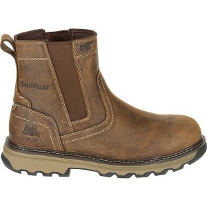 Men's Caterpillar Pelton Steel Toe S1P HRO SRA Work Boots Dark / Beige | 924156-HNB