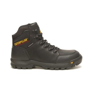 Men's Caterpillar Resorption Waterproof Composite Toe Work Boots Black | 870236-FZJ