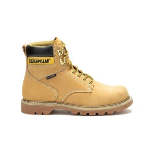 Men's Caterpillar Second Shift Waterproof Work Boots Brown | 423786-SEN