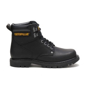 Men's Caterpillar Second Shift Work Boots Black | 608415-MBT