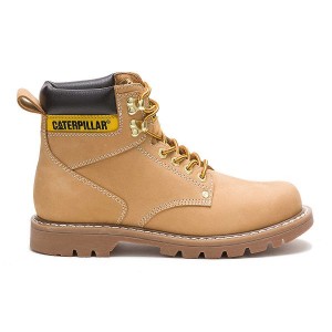 Men's Caterpillar Second Shift Work Boots Brown | 832745-JRE