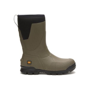 Men's Caterpillar Stormers 11" Rubber Boots Olive | 670354-FHO