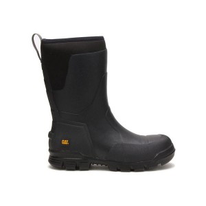 Men's Caterpillar Stormers 11" Steel Toe Rubber Boots Black | 024539-MUN