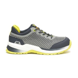 Men's Caterpillar Streamline 2.0 Composite Toe Work Shoes Grey / Yellow | 635720-QWZ