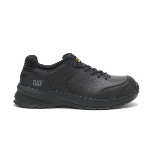 Men's Caterpillar Streamline 2.0 Leather Composite Toe Work Shoes Black | 791240-HGU