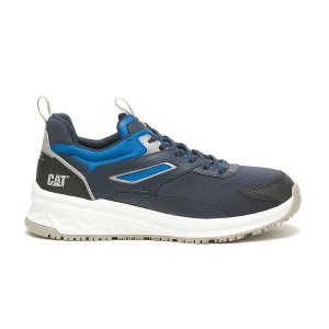 Men's Caterpillar Streamline Runner Carbon Composite Toe Work Shoes Navy | 072938-CTQ