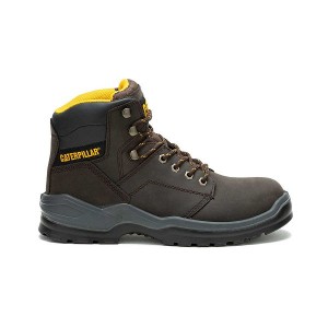 Men's Caterpillar Striver Steel Toe Work Boots Brown | 024913-LCV