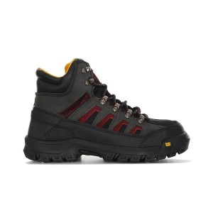 Men's Caterpillar Threshold CAG ST M4M Industrial Work Boots Black / Red | 461285-ZHV