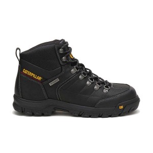 Men's Caterpillar Threshold Waterproof Steel Toe Work Boots Black | 905863-LVK