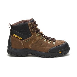 Men's Caterpillar Threshold Waterproof Work Boots Brown | 149253-YKT