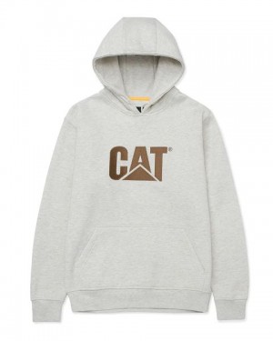 Men's Caterpillar Trademark Hoodie Cream | 459286-CZL