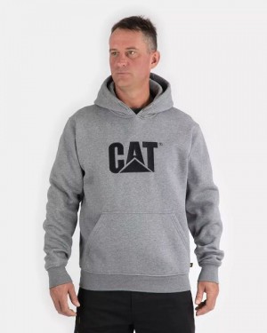 Men's Caterpillar Trademark Hoodie Grey | 382064-WOY