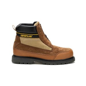 Men's Caterpillar Utah Zip Boots Brown | 673840-VMT