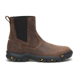 Men's Caterpillar Wheelbase Work Boots Brown | 450837-FME