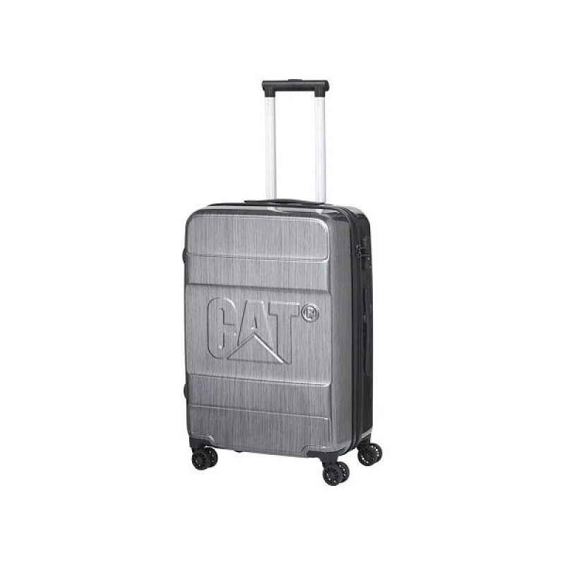 Men\'s Caterpillar 4 Wheels Cat-D 2.0 Small Cat Luggages Silver | 731652-FLH