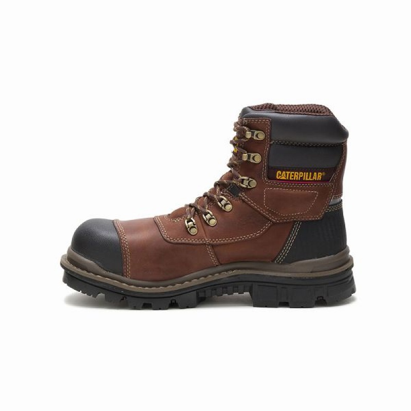 Men's Caterpillar Adhesion Ice + Thinsulate Composite Toe Work Boots Brown | 982653-TYK