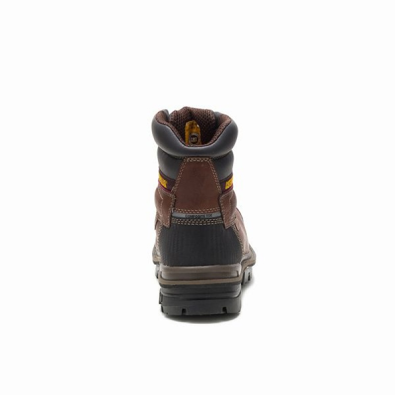 Men's Caterpillar Adhesion Ice + Thinsulate Composite Toe Work Boots Brown | 982653-TYK