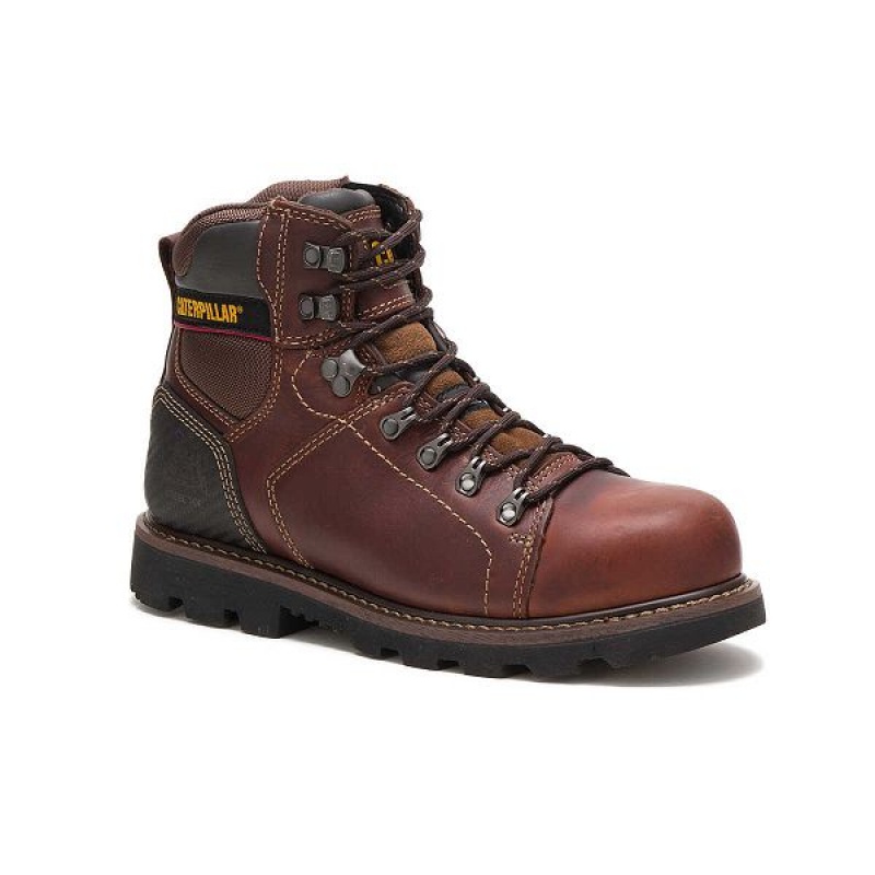 Men's Caterpillar Alaska 2.0 Steel Toe Work Boots Brown | 850342-YHO