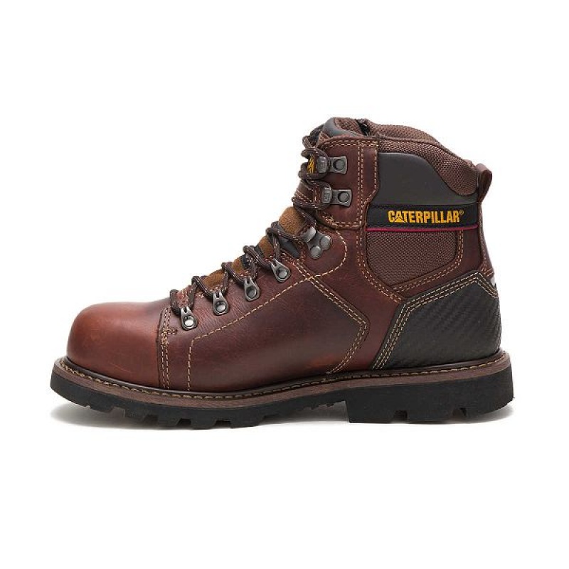 Men's Caterpillar Alaska 2.0 Steel Toe Work Boots Brown | 850342-YHO