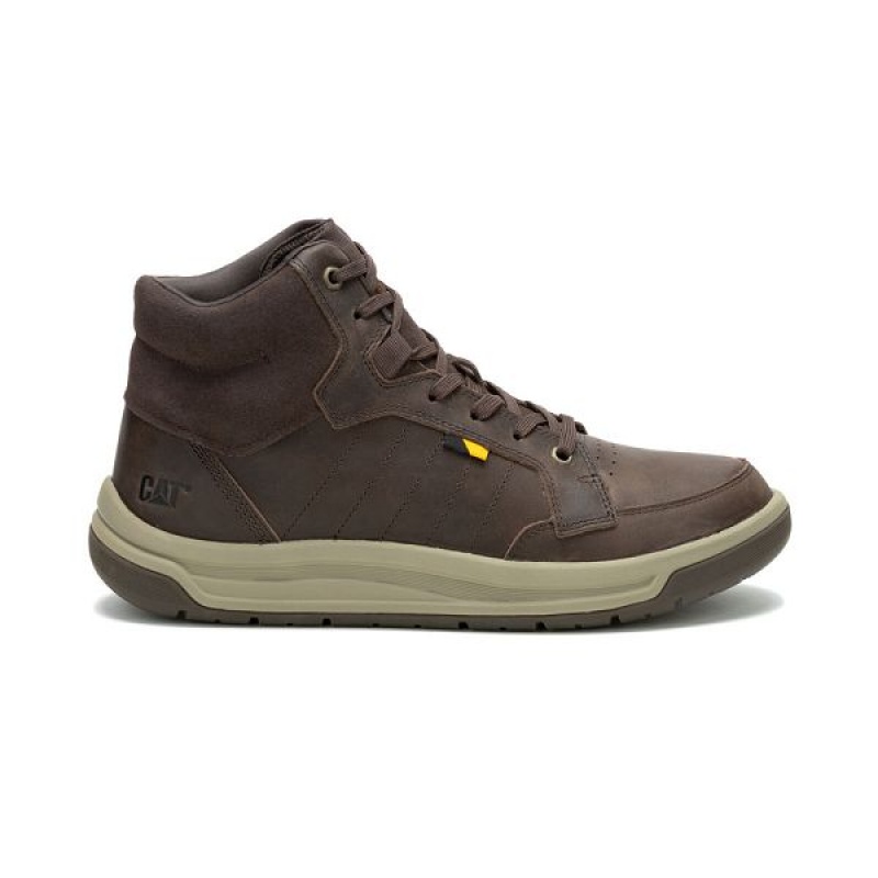 Men's Caterpillar Apa Cush Mid Boots Coffee | 297603-DBG