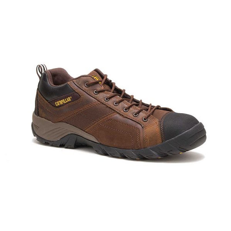 Men's Caterpillar Argon Composite Toe Work Shoes Dark / Brown | 765038-DUY