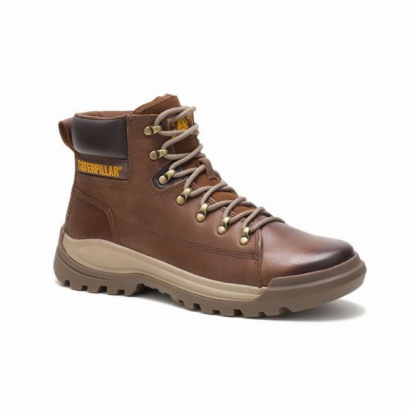 Men's Caterpillar Brawn Boots Dark / Brown | 641890-LRH