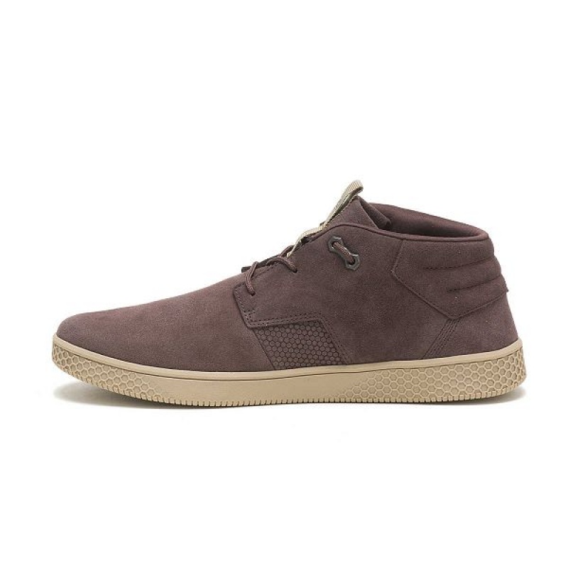 Men's Caterpillar CODE Pause Mid Sneakers Coffee | 356092-PZN