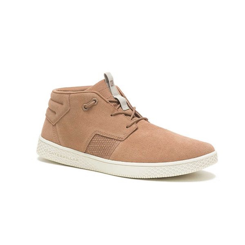 Men's Caterpillar CODE Pause Mid Sneakers Brown | 350982-JAT