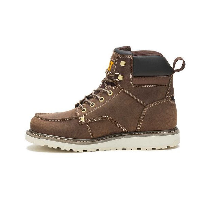 Men's Caterpillar Calibrate Work Boots Khaki | 820157-JDB