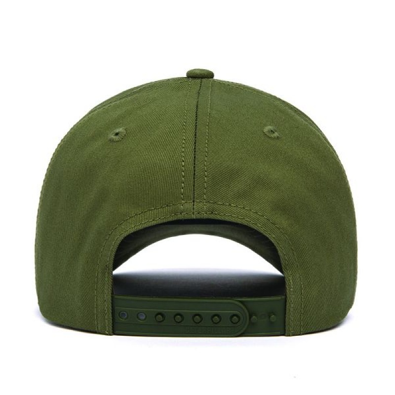 Men's Caterpillar Cat Logo Silicone Patch Hats Olive | 237109-NFC