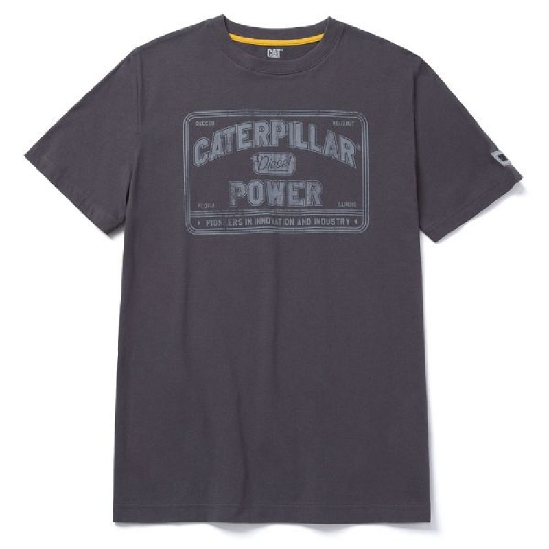 Men\'s Caterpillar Caterpillar Power Tee T-Shirt Grey | 310972-UKZ